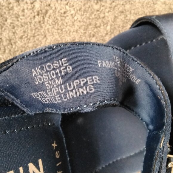 Anne Klein iFlex Josie Heeled Sandals Womens 5.5 M Navy Blue Satin Rhinestone - Picture 10 of 13